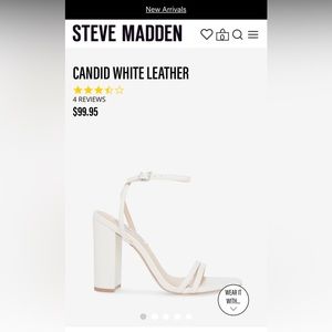 Steve Madden Candid White Leather Heel Size 8M